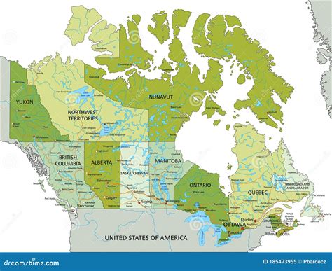 Highly Detailed Editable Political Map With Separated Layers Canada