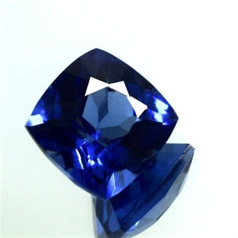 Natural Ceylon Blue Sapphire Emerald Cut Faceted Certified Etsy