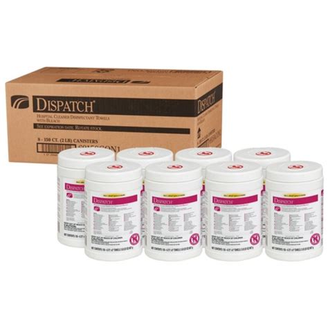 Dispatch Hospital Cleaner Disinfectant Towels With Bleach Ready