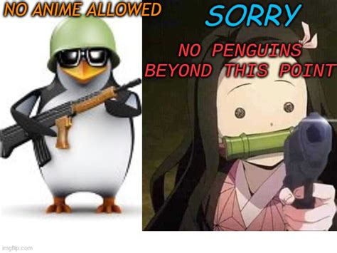 No Anime Allowed No Penguins Allowed Imgflip