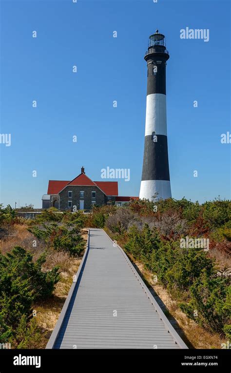 Fire Island Lighthouse Located At Fire Island National Seashore Long