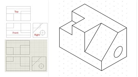 Isometric View Drawing Example 1 Easy Links To Practice Files In