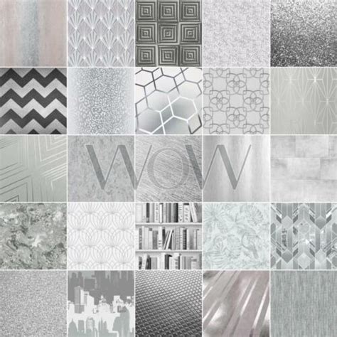 Muriva Silver Wallpaper Sparkle Glitter Shimmer Metallic Sequins Brick