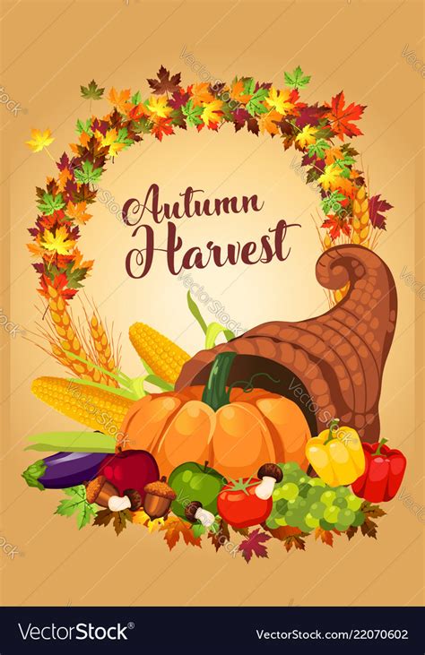 Autumn Harvest Poster Royalty Free Vector Image