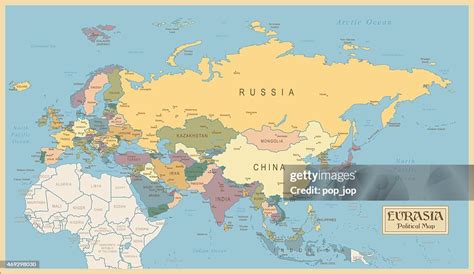 Vintage Map Of Eurasia High Res Vector Graphic Getty Images