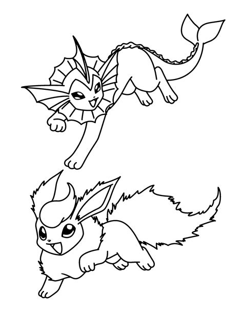 Pokemon Flareon Coloring Pages Sketch Coloring Page