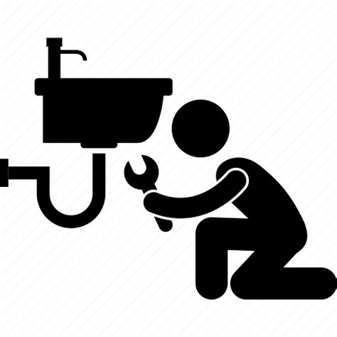Handyman, pipe, plumber, plumbing, repairman, serviceman, sink icon png image
