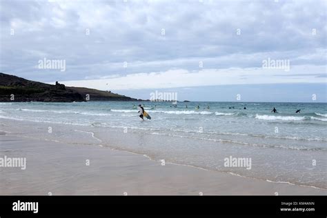 Surfing School On Porthmeor Beach In St Ives Cornwall Uk Photograph