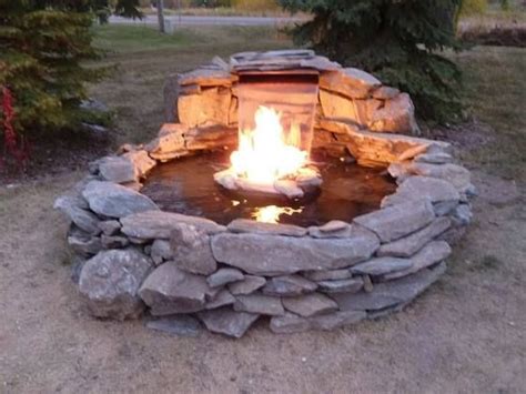 Fire Pit Waterfall Combination Fire Pit Landscaping Fire Pit With