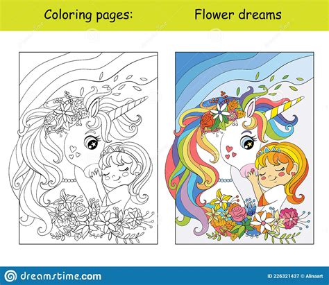 Coloring And Color Unicorn Drive A Car Stock Vector Illustration Of