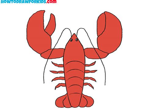 How To Draw A Lobster Step By Step Easy Drawing Tutorial For Kids