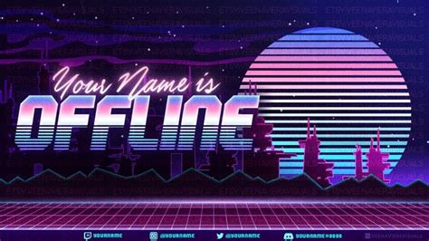 Synthwave Stream Overlay Set For Twitch Kick And Youtube Etsy