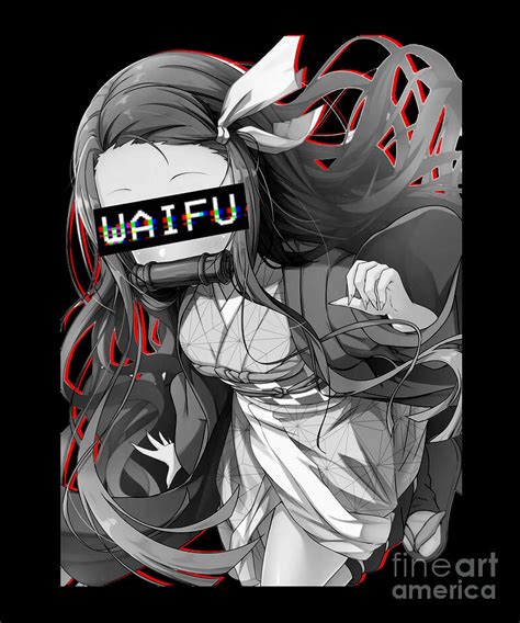 Nezuko Waifu Demon Slayer Anime T Shirt Drawing By Anime Art Pixels