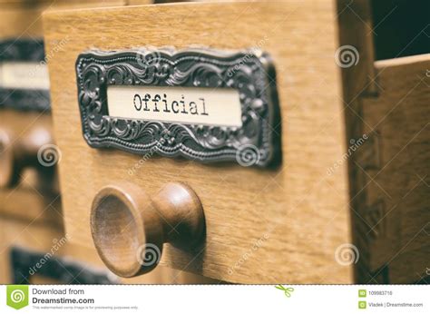 Old Wooden Archive Files Catalog Drawer Stock Photo Image Of Index