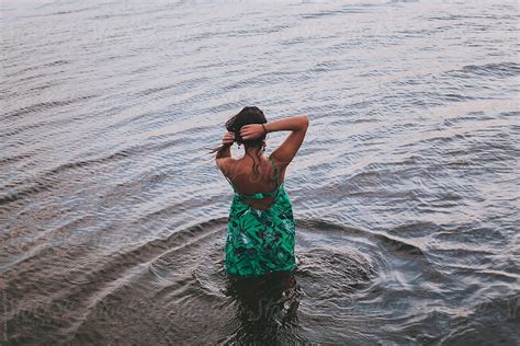Girl In A Dress Sea Bathing By Stocksy Contributor Paff Stocksy