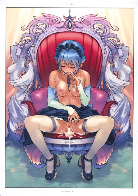 Rule 34 After Sex Blue Hair Blush Breasts Censored Closed Eyes