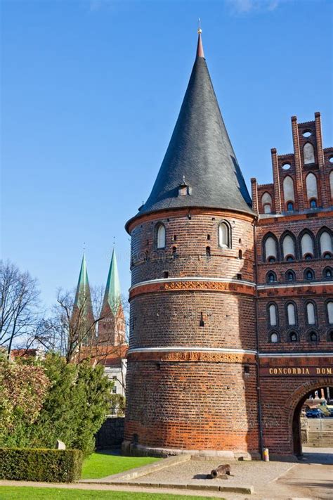 Holsten Gate In Lubeck Old Town Germany Stock Image Image Of
