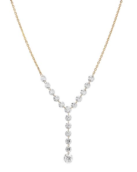 Nicha Jewelry 18k Floating Diamond Y Drop Necklace Neiman Marcus