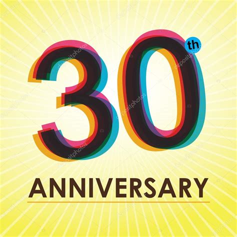 30 Years Anniversary Poster Template Tag Design Vector Stock Vector
