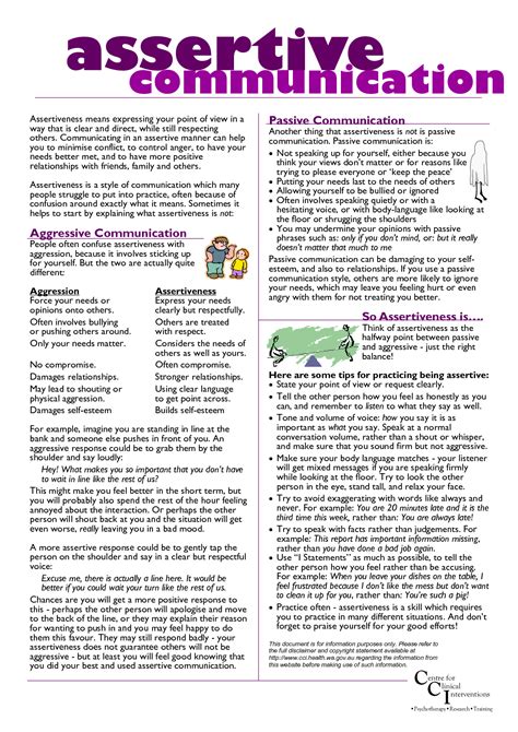 printable printable assertive communication worksheet