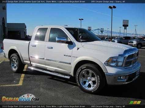 2010 Dodge Ram 1500 Laramie Quad Cab 4x4 Stone White Light Pebble Beigebark Brown Photo 1