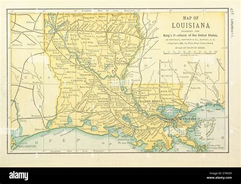 Us Maps1891 P480 Map Of Louisiana Stock Photo Alamy
