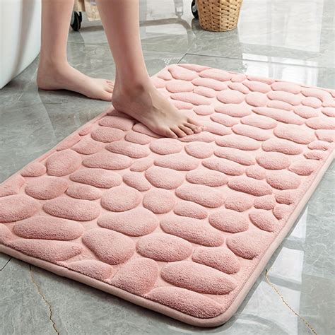 Memory Foam Bath Rug Soft Comfortable Cobblestone Embossment Temu