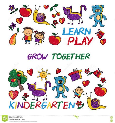 Play Learn And Grow Together Vector Image Stock Vector Illustration
