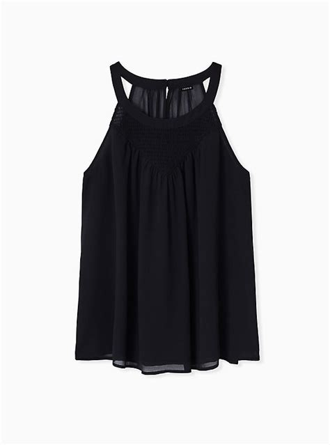 Shop over 100 top peplum tank top and earn cash back all in one place. Black Chiffon Smocked Goddess Tank, DEEP BLACK in 2020 ...
