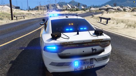 2018 K 9 Police Dodge Charger Sp Fivem Red And Blue Blue And Blue 0e8
