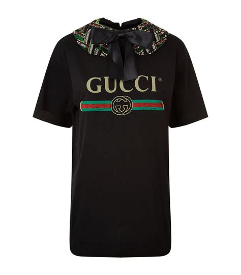 4.2 out of 5 stars 157. Lyst - Gucci Sequin Collar Logo T-shirt in Black