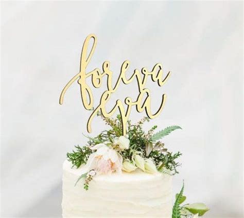 Gold Foreva Eva Wedding Cake Topper Forever Ever Etsy Wedding Cake