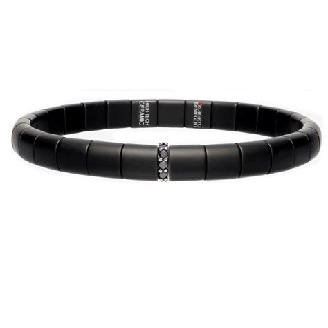 Men S Matte Black Ceramic Bracelet With Diamond Bar Stephanie Gottlieb