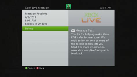 Filed A Complaint Xbox Live Will Notify You If Action
