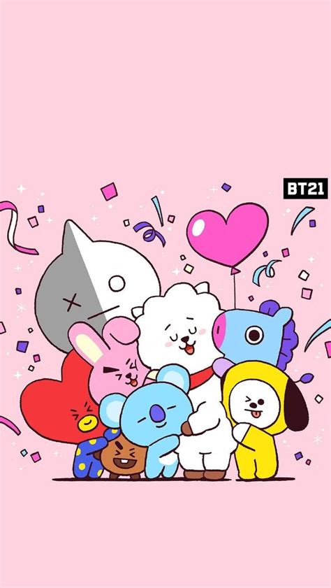 Bt21 Lockscreenhomescreen Kawaii Wallpaper Cartoon Wallpaper Bts Chibi