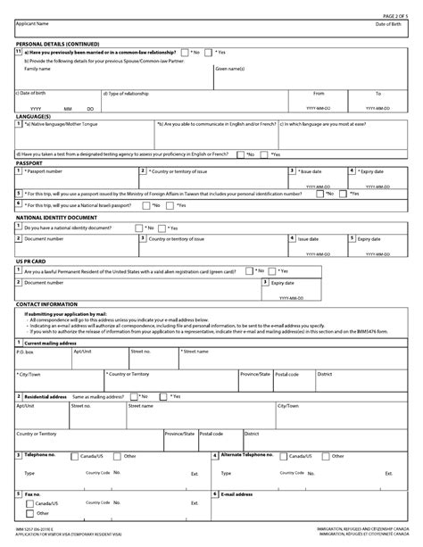 Form Imm5257 Fill Out Sign Online And Download Fillable Pdf Canada