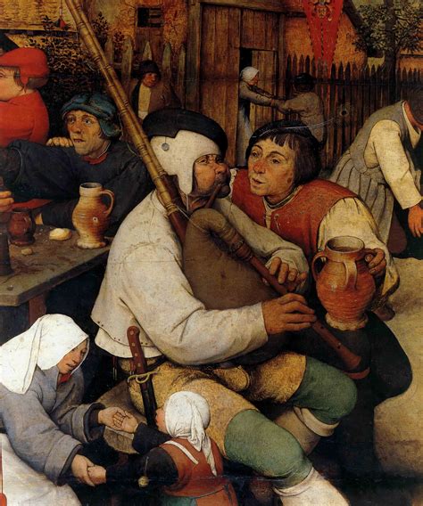 1568 Pieter Bruegel The Elder The Peasant Dance Detail Bagpipe