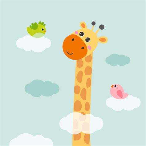 Premium Vector Cute Giraffe Cartoon Premium Vector