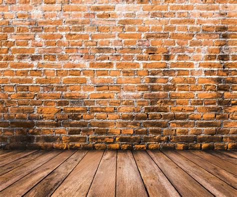 6104 Wood Floor Red Brick Wall Background Stock Photos Free