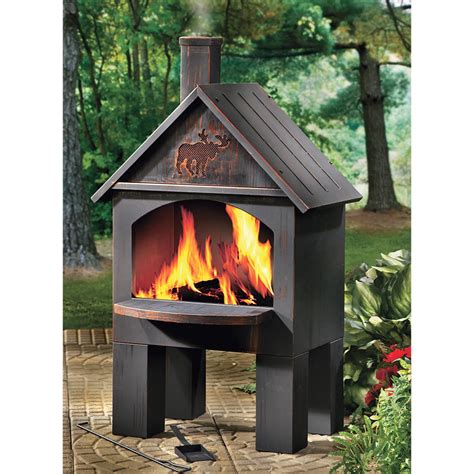 Cabin Style Outdoor Cooking Steel Chiminea In 2020 Fire Pit Patio