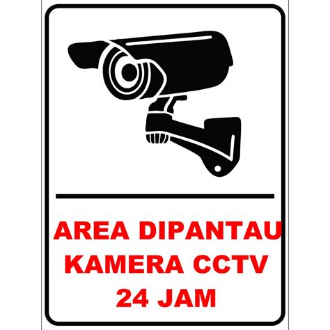Stiker Area Cctv Jam Perhatian Sign Rambu K Safety X Cm X