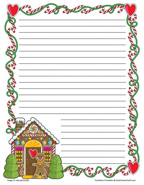 Christmas Writing Paper Printable Christmas Writing Paper Printable