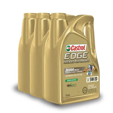 3 Pack Castrol Edge Extended Performance 5w 20 Advanced Full Synthetic