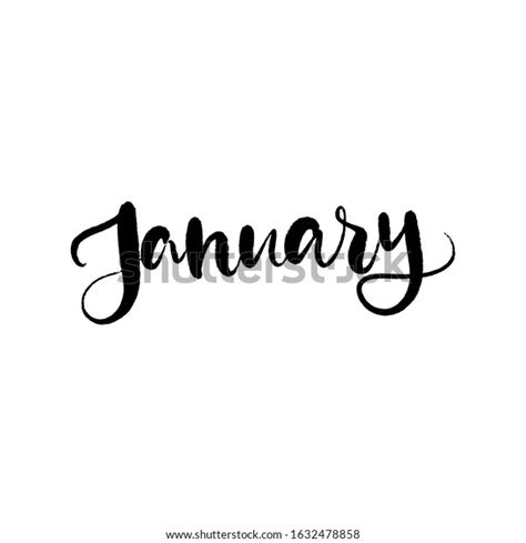 January Winter Month Vector Hand Lettering Stock Vector Royalty Free