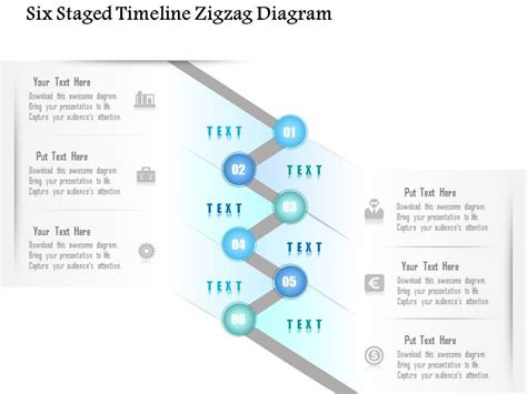 0115 Six Staged Timeline Zigzag Diagram Powerpoint Template