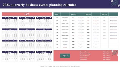 2023 Quarterly Business Events Planning Calendar