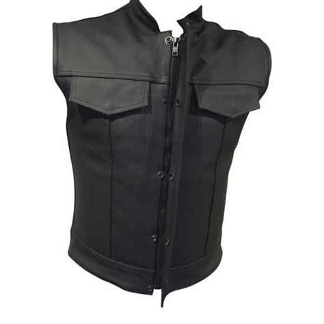 Sons Of Anarchy Style Cowhide Leather Vest Matte Finish