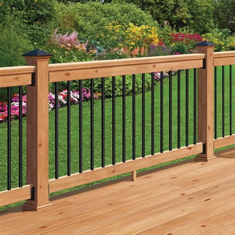 Deckorail Western Red Cedar 6 Ft Railing Kit With Black Aluminum