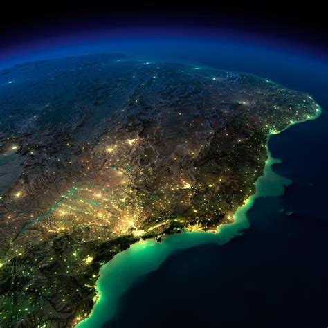 Foto do Brasil feita por satélite da NASA JUN2014 Brasil visto do