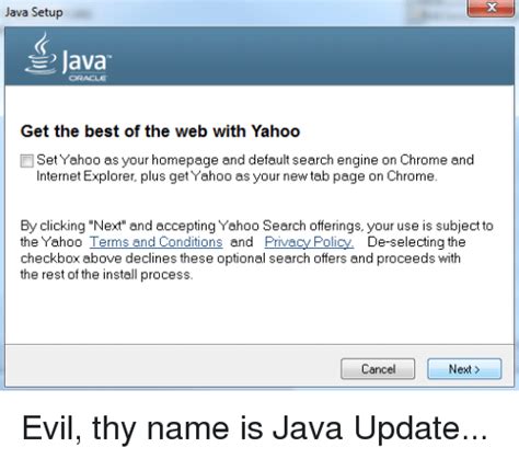 Java Setup Java Get The Best Of The Web With Yahoo Set Yahoo As Your Homepage And Default Search